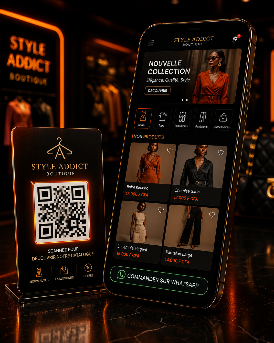 Catalogue QR pour boutique de mode