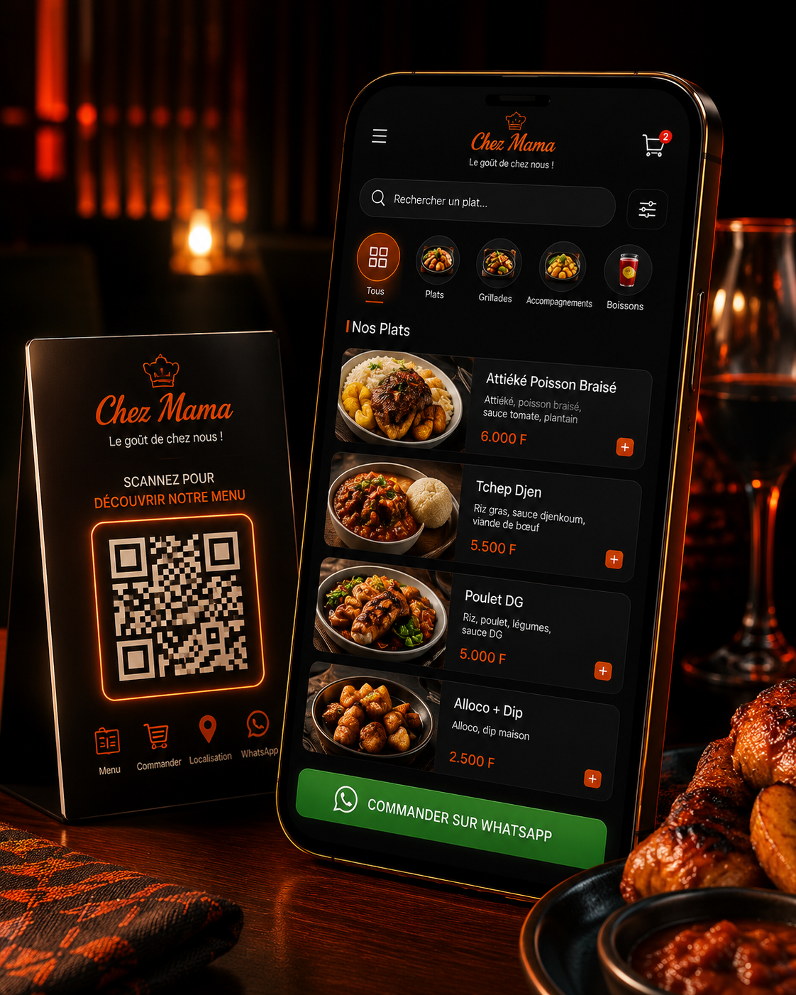 Menu digital QR pour restaurant